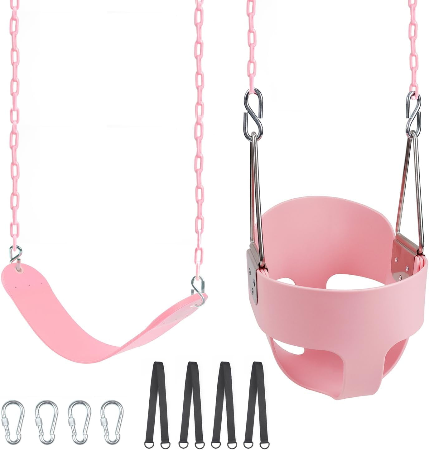 KINSPORY Toddler Swing & Child Swing Seat, Heavy-Duty High Back Fully Assembled Baby Swing Iron Chain Eva Swing Indoor Outdoor Hanging Tree Straps Quick