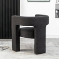 thumbnail image 1 of KINWELL  28" Wide Boucle Upholstered Square Armchair Jet Black, 1 of 5