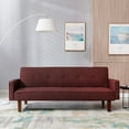 thumbnail image 1 of KINWELL  75-inch Modern Square Arm Futon Sleeper Sofa Burgundy, 1 of 4