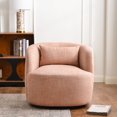 thumbnail image 1 of KINWELL Linen Blend Swivel Barrel Chair, No Assembly Upholstered 34" Wide Breathable Textured Weave Fabric Accent Chair for Living Room Office Lounge, Coral, 1 of 16