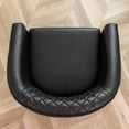thumbnail image 1 of KINWELL  PU Leather Tufted Barrel Chair Club Armchair with Nailheads Black, 1 of 4