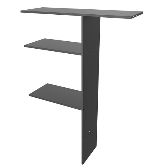 KINYING Metal Laminate Shelving Kit Vertical Storage Cabinet，68” x 46” x 15”(Color: Black)