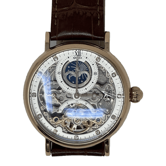 KINYUED Automatic Mechanical Skeleton Stainless Steel Waterproof Watch 44MM