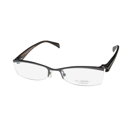 KIO YAMATO KT-271 TITANIUM HALF-RIMLESS ACETATE PLASTIC EYEGLASS FRAME/GLASSES