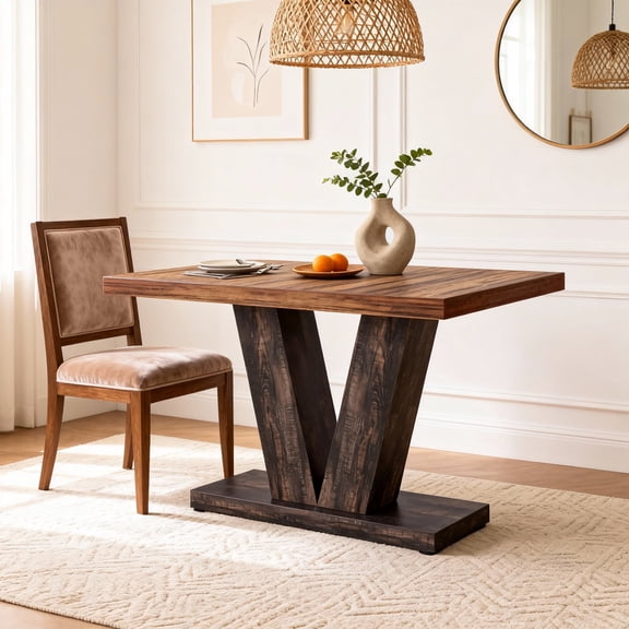 KIOOTTO 47" Frosted Alabaster Social Pavilion  120cm Grand-Scale Circular Dining Table with Architectural Monolithic Pedestal and Reinforced Timber Grain in Toasted Oak