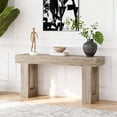 thumbnail image 1 of KIOOTTO 63" Slate Ash Architectural Console – 160cm Extra-Long Gallery Table with Reinforced Minimalist Exoskeleton and High-Definition Mineral Grain in Arctic Stone Grey, 1 of 5