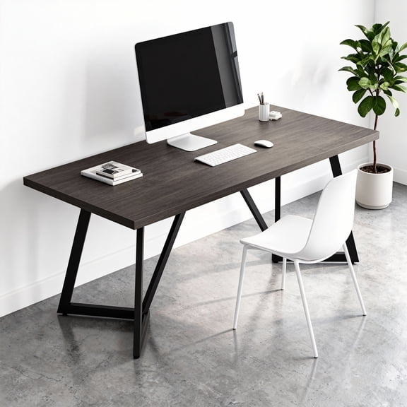 KIOOTTO 71" Large Modern Black Dining Table for 6-8, Heavy-Duty Metal Frame Kitchen & Dinner Table, Versatile Home & Office Furniture