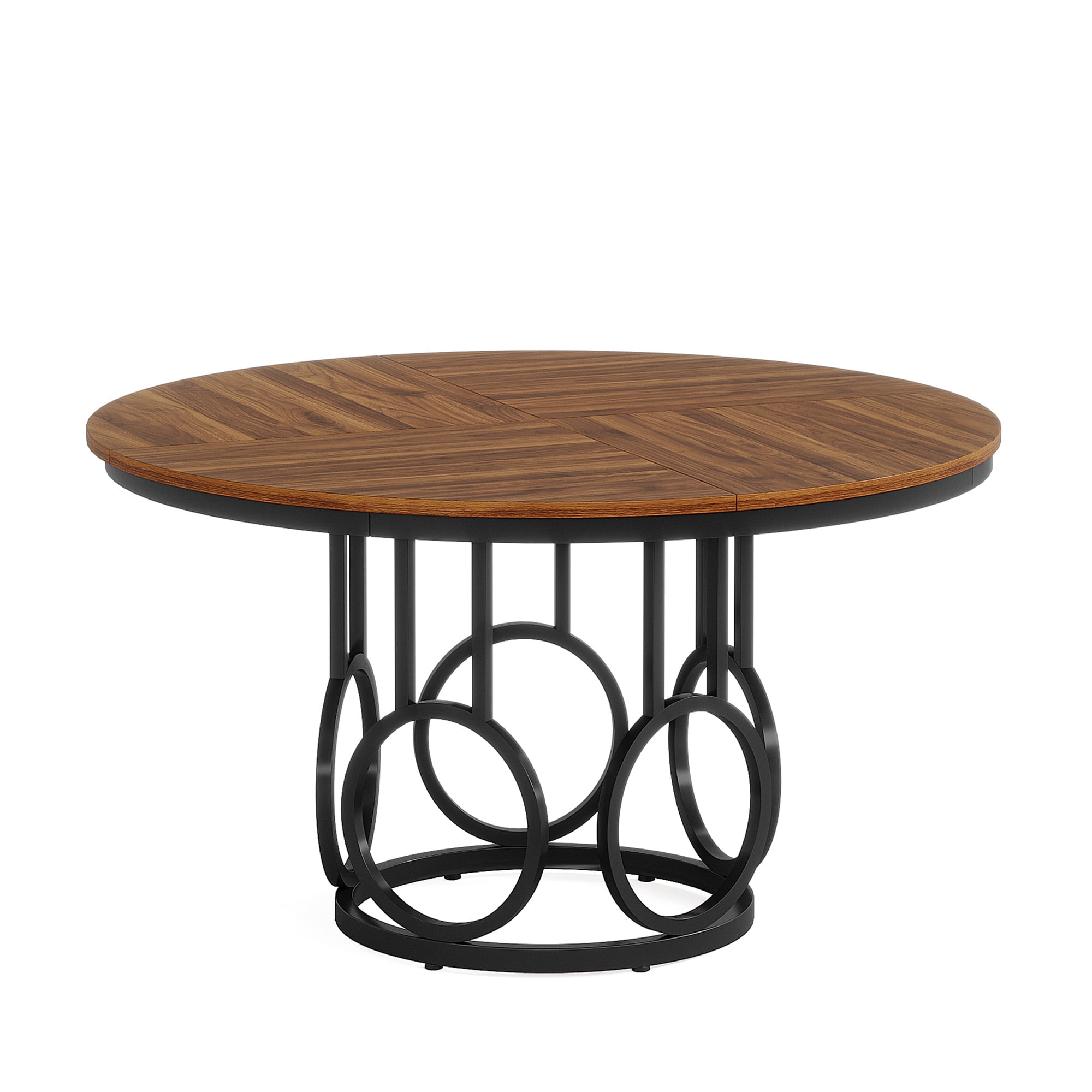 KIOOTTO Farmhouse Industrial Round Dining Table 47 Inch - Seats 4-6 ...