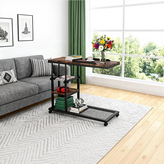 KIOOTTO 70.9" Vintage French Console Table with Two Shelves - Extra Long White & Brown Sofa Table for Behind Large Sectionals, Entryway & Living Room Storage.