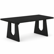 KIOOTTO Rectangular Dining Table with U-Cut Panel Legs, Black