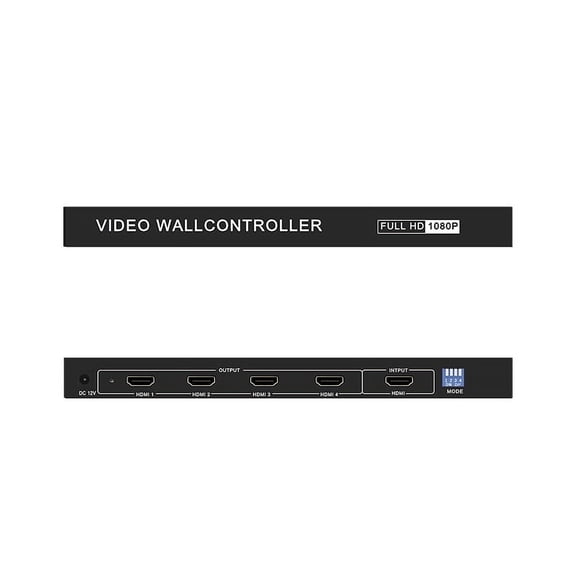 KIPLINK 1x4 HDMI Splitter/Video Wall Controller, Creates 2x2 Video Wall Displays
