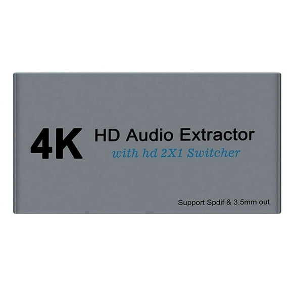 KIPLINK 2x1 HDMI Switch with Audio Extractor, 4K@30Hz, HDR, SPDIF, RCA
