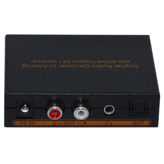 KIPLINK 3x1 Optical Audio Switch with DAC, Toslink SPDIF Selector, Dolby/DTS, Headphone Out