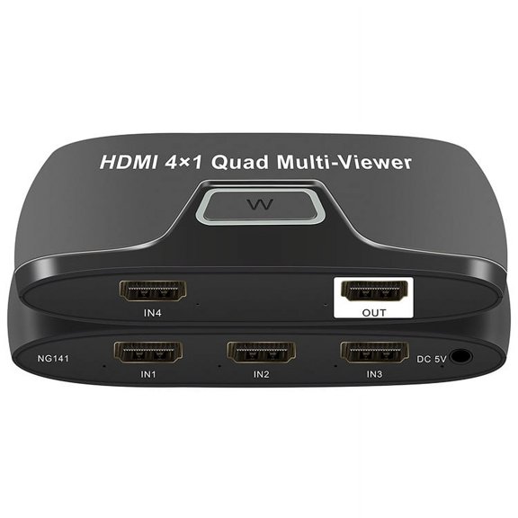 KIPLINK 4x1 HDMI Multi-Viewer/Seamless Switcher, 4K Supported, 4 Input 1 Output, Multiple Display Modes