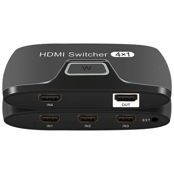 KIPLINK 4x1 HDMI Switch, 4K@30Hz, HDMI 1.4, with Remote & Desktop Switch