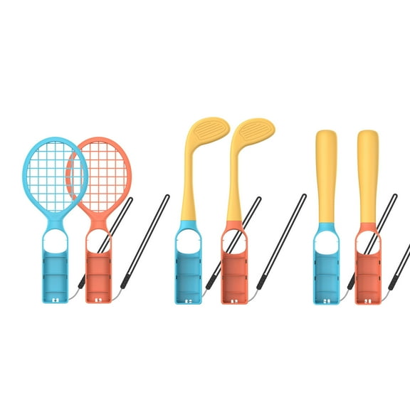 KIPLINK 6-in-1 Sports Accessories Kit for Nintendo Switch 2 / OLED / Switch - Joy-Con Grips, Tennis Rackets, Golf Clubs, Baseball Bat for Enhanced Gaming