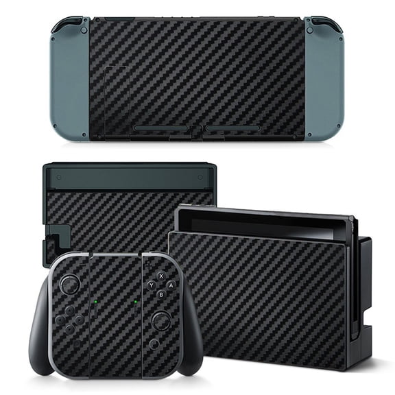 KIPLINK Carbon Fiber Skin Sticker Decal Wrap for Nintendo Switch Console & Dock – Full Set, Anti-Scratch, Bubble-Free PVC