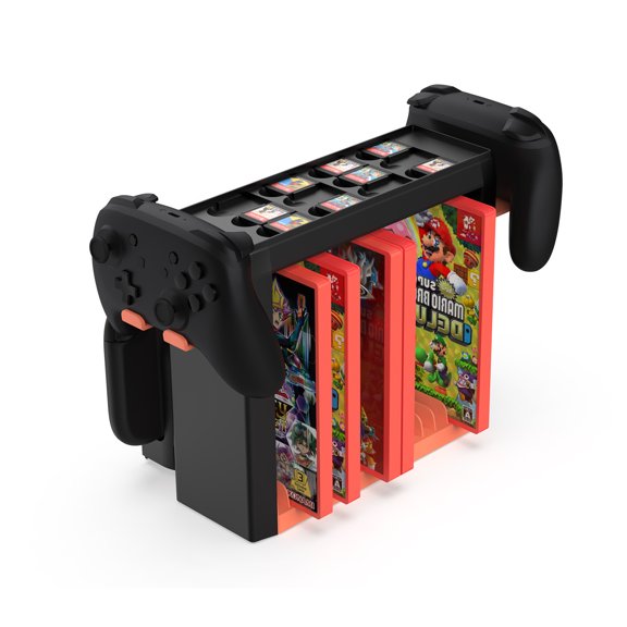 KIPLINK Multi-Functional Storage Stand for Nintendo Switch / Switch OLED / Switch 2 - Organizes 12 Game Cards, 15 Game Cases, Dock, Console & Controllers - Space-Saving Design