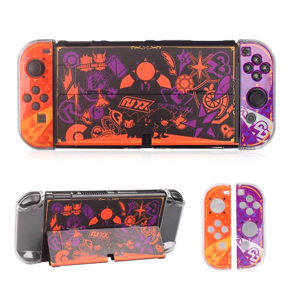 KIPLINK Nintendo Switch OLED Pokémon Scarlet & Violet Protective Case with Built-in Stand & Game Card Storage