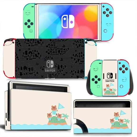 KIPLINK Nintendo Switch OLED Skin Decal – Full Body Vinyl Cover, Anti-Scratch, Bubble-Free, Custom Gaming & Cartoon Designs