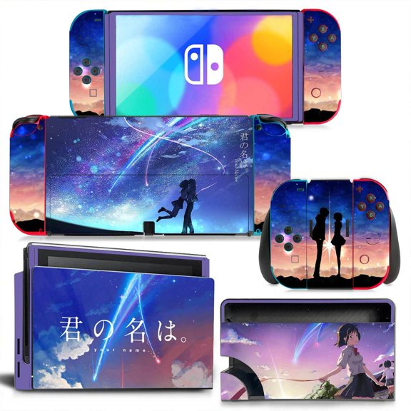 KIPLINK Nintendo Switch OLED Skin Decal – Full Body Vinyl Cover, Anti-Scratch & Waterproof, Bubble-Free Installation, Anime & Artistic Designs