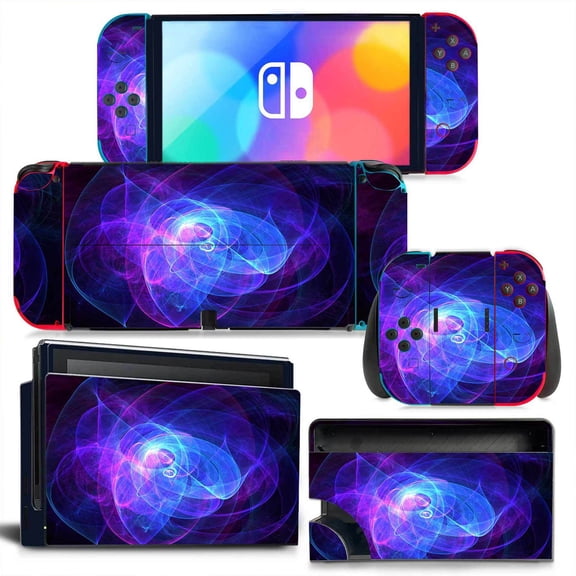 KIPLINK Nintendo Switch OLED Skin Decal – Full Body Vinyl Cover, Anti-Scratch & Waterproof, Bubble-Free Installation, Galaxy & Starry Night Designs