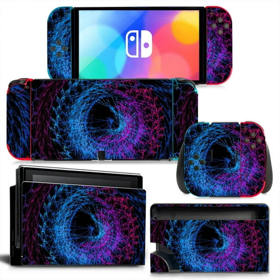 KIPLINK Nintendo Switch OLED Skin Decal – Full Body Vinyl Cover, Anti-Scratch & Waterproof, Bubble-Free Installation, Galaxy & Starry Night Designs