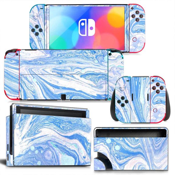 KIPLINK Nintendo Switch OLED Skin Decal – Full Body Vinyl Cover, Anti-Scratch & Waterproof, Bubble-Free Installation, Marble & Gradient Designs
