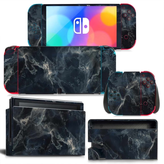 KIPLINK Nintendo Switch OLED Skin Decal – Full Body Vinyl Cover, Anti-Scratch & Waterproof, Bubble-Free Installation, Marble & Gradient Designs