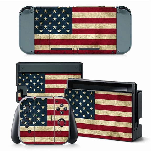 KIPLINK Nintendo Switch Skin Decal – Full Body Vinyl Cover, Anti-Scratch, Bubble-Free Installation, Flag & Artistic Designs
