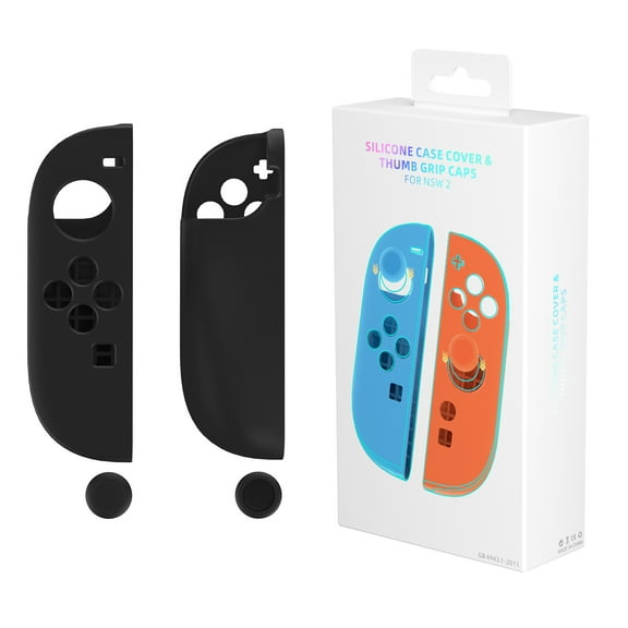 KIPLINK Silicone Protective Case & Thumb Grip Set for Nintendo Switch 2 Joy-Cons - Anti-Slip & Shockproof Covers (2-Pack)