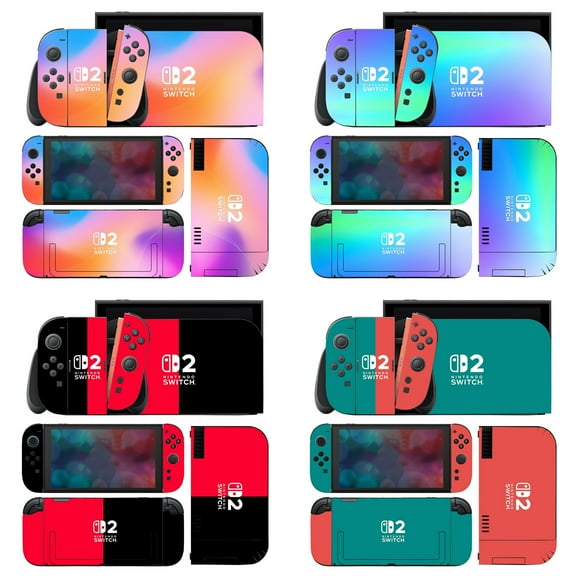 KIPLINK Skin Decal for Nintendo Switch 2 – Anti-Scratch Vinyl Cover for Console and Joy-Cons, Bubble-Free Installation, Solid Colors & Gradient Styles