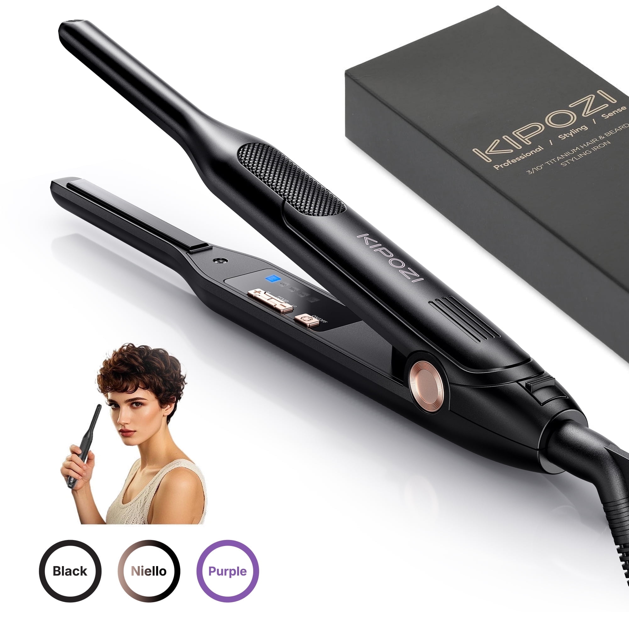 Hair Curler Kipozi Professional Hair Straightener Nano Titanium