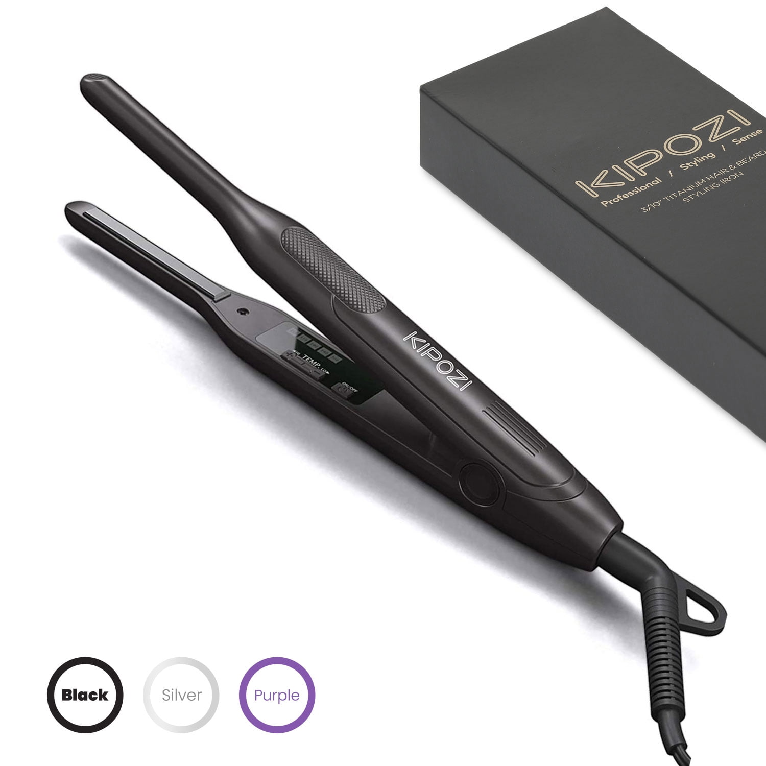 KIPOZI Professional Hot Styling 0.3 Titanium Pencil Flat Iron Hair Straightener Mini Short Hair Beard Black Walmart