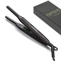 KIPOZI 0.3" Titanium Pencil Flat Iron Small Hair Straightener for Short Hair, Mini Hair Straightener, Black