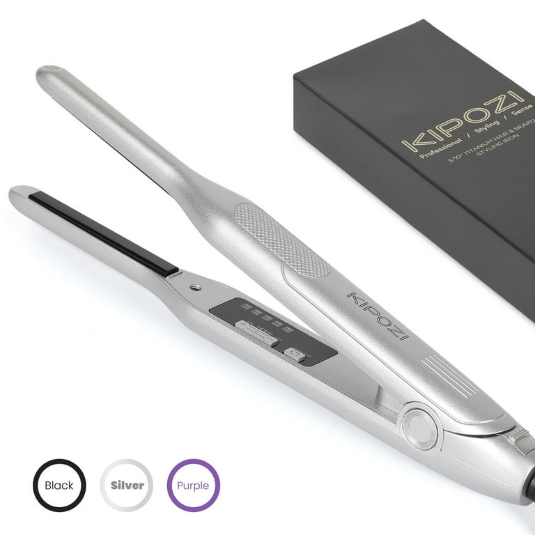 KIPOZI 0.3 Titanium Mini Flat Iron Small Hair Straightener for Short Hair Mini Hair Straightener Silver Walmart