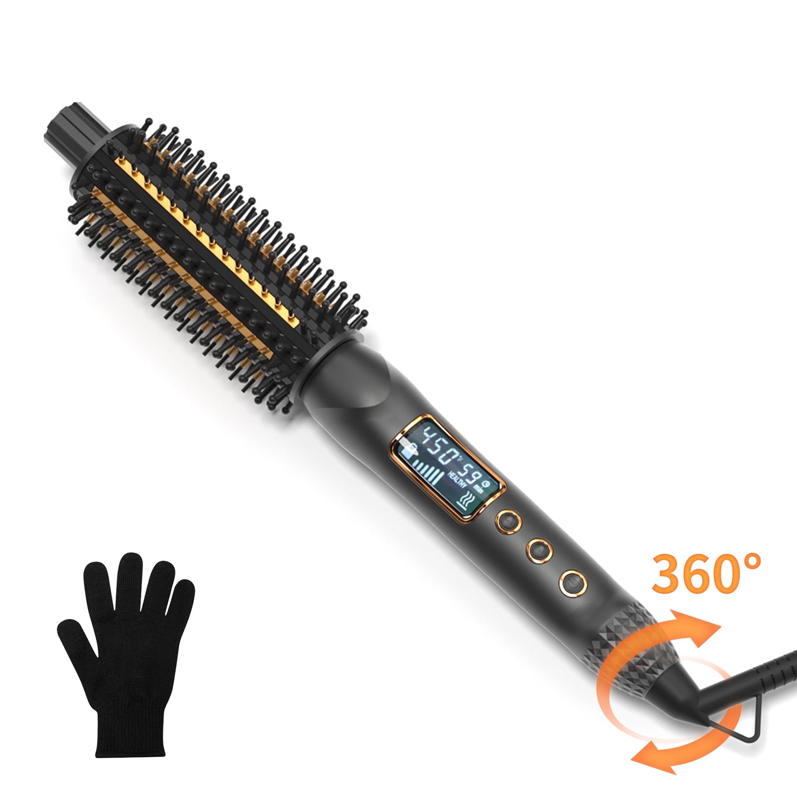 KIPOZI 1.25" Thermal Curling Brush, Ionic Heated Round Brush with 16