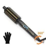 KIPOZI 1.25" Thermal Curling Brush, Ionic Heated Round Brush with 16 Temp Control for Blowout Look, Dual Voltage Thermal Ionic Hair Curler Brush Wand Get Natural Curls, Easy to Use, 30S Fast Heating