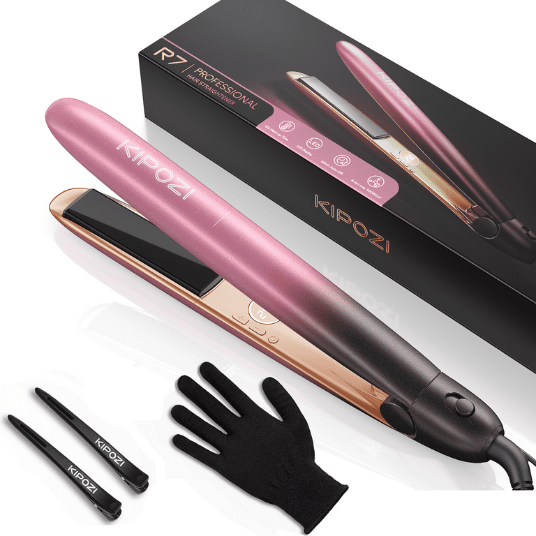 KIPOZI 1 Inch Hair Straightener Professional Flat Iron 2 in 1