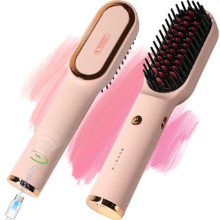  TYMO Porta Cordless Hair Straightener Brush, Portable Mini  Straightening Brush for Travel, Negative Ion Hot Comb Hair Straightener for  Women, Lightweight to Carry Out, USB Rechargeable, Anti-Scald : Beauty 