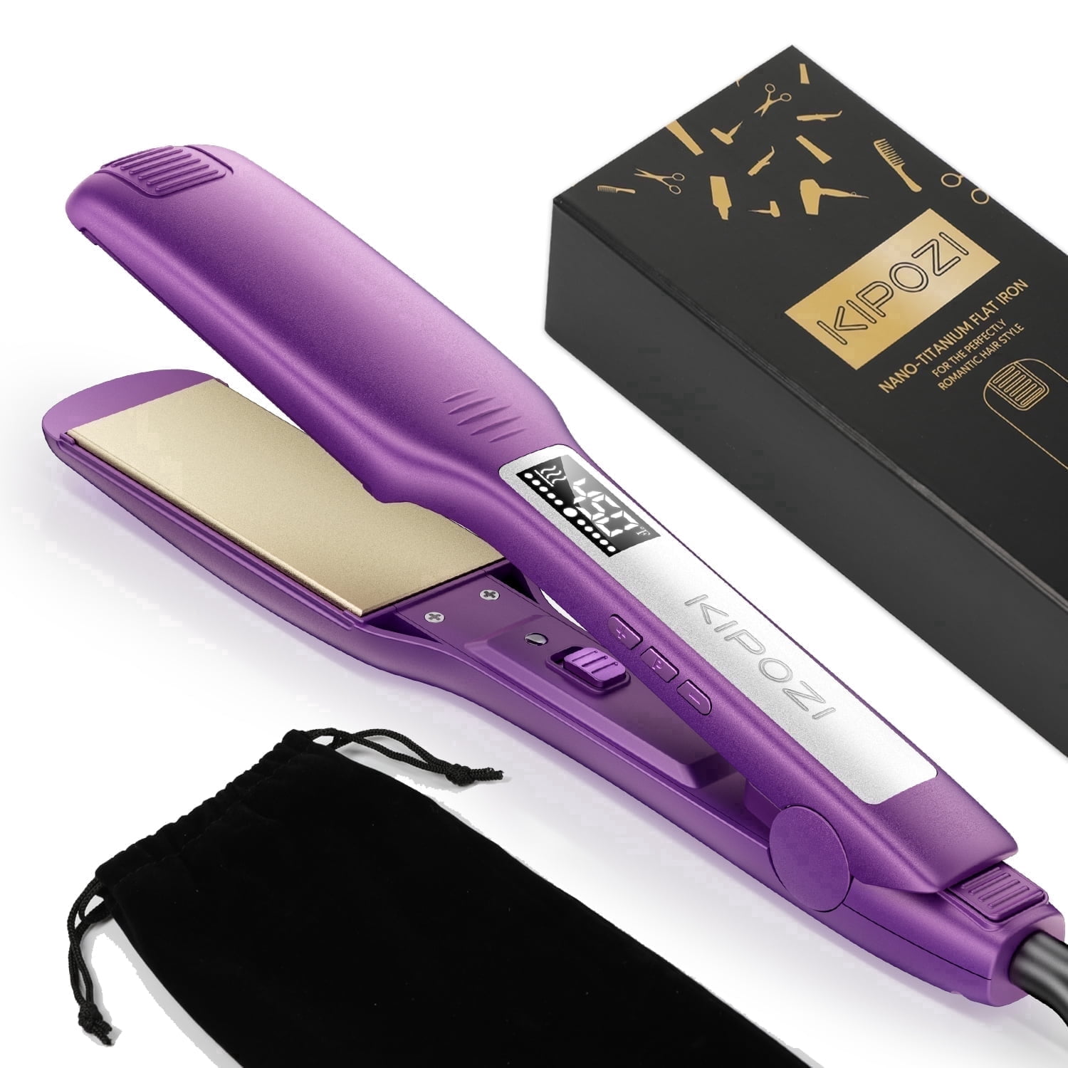 KIPOZI Negative Ion Flat Iron, Anti-Static Hair Straightener with
