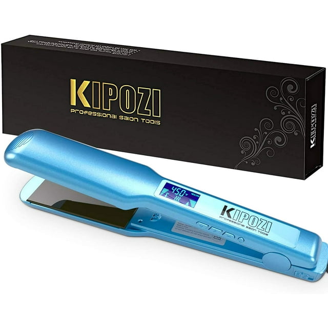 KIPOZI Professional Salon Tools Travel Size 1.75" Wide Titanium Ceramic