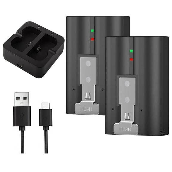 KIQ 2-Pack 3.65V 6040mAh Li-Ion Replacement Battery Together with Charger Station Compatible with Ring-Doorbell Camera 2/3/4