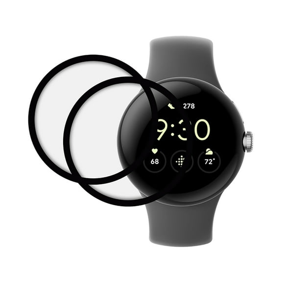 KIQ 2 Pack CLEAR FULL Edge to Edge Coverage PMMA Screen Protector Compatible with Google Pixel Watch 3 (41MM)