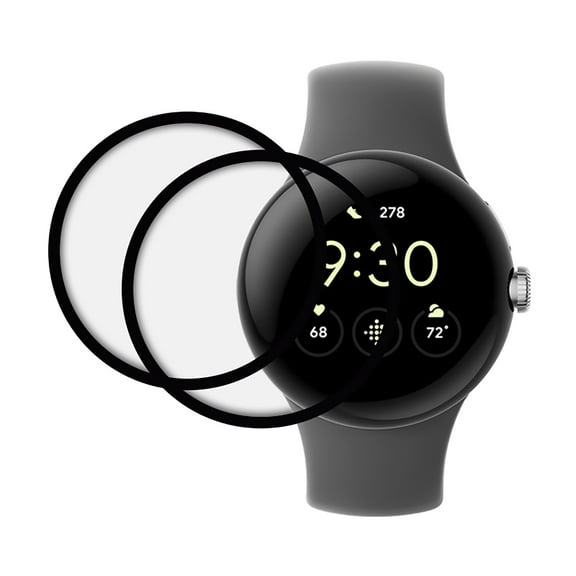 KIQ 2 Pack CLEAR FULL Edge to Edge Coverage PMMA Screen Protector Compatible with Google Pixel Watch 3(45MM)