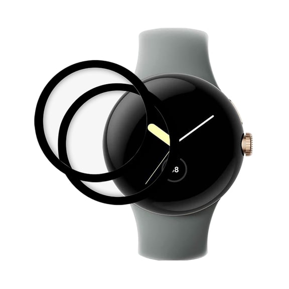 KIQ 2 Pack CLEAR FULL Edge to Edge Coverage PMMA Screen Protector Compatible with Google Pixel Watch
