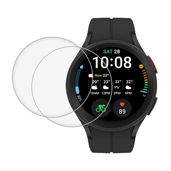 KIQ 2 Pack CLEAR FULL Edge to Edge Coverage Tempered Glass Screen Protector for Samsung Galaxy Watch 5 Pro