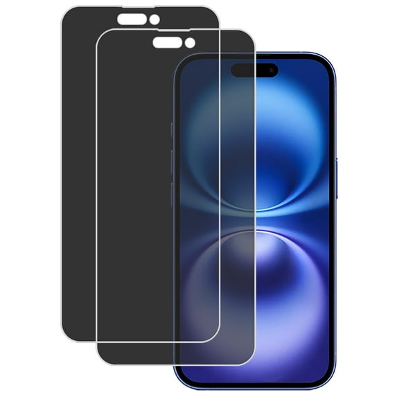 KIQ 2 Pack For Apple iPhone 14 Pro/16 CLEAR Flexible Privacy Hydrogel Film FULL Edge-to-Edge Screen Protector with Fingerprint Unlock Function