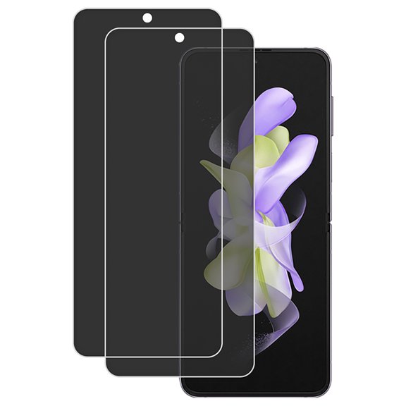 KIQ 2 Pack PRIVACY Soft Flexible Hydrogel Film FULL Edge to Edge Cover Screen Protector w/ Fingerprint Unlock Function for Samsung Galaxy Z Flip4