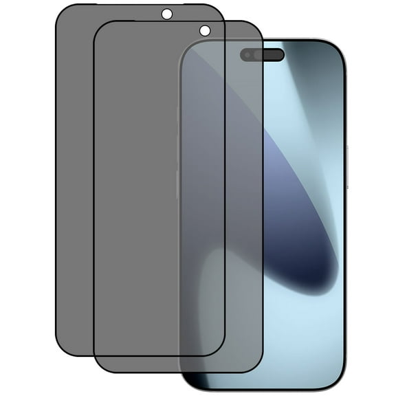 KIQ 2 Pack Privacy Full Cover Tempered Glass for Apple iPhone 17 Pro Max